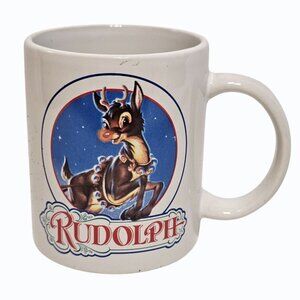 VTG 1993 Rudolph the Red Nosed Reindeer Christmas Coffee Hot Chocolate Tea Mug